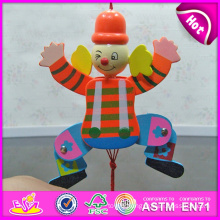 2016 High Quality Kid Wooden Cute Clown Toys, Best Sale Wooden Cartoon Clown Doll Toys, Cheap Toy Wooden Clown W02A059e